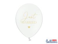 Pastel Ballonnen Bruiloft Puur Wit &apos;Just Married&apos; - 6 Stuks - thumbnail