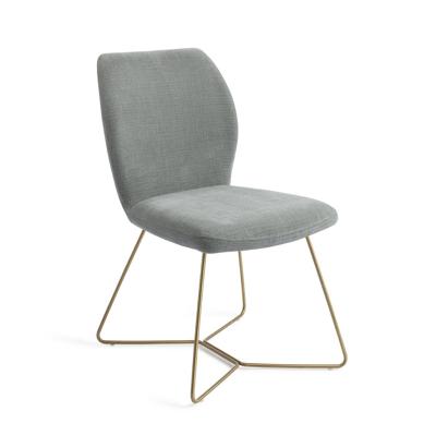 Jesper Home Ikata eetkamerstoel Breezy Blue beehive gold