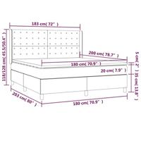 Boxspring met matras en LED stof donkerbruin 180x200 cm - thumbnail