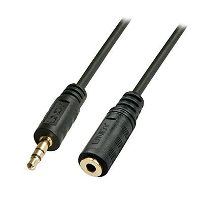 LINDY 35654 Jackplug Audio Verlengkabel [1x Jackplug male 3,5 mm - 1x Jackplug female 3,5 mm] 5.00 m Zwart