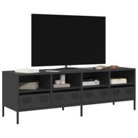 Tv-meubel 135x39x43,5 cm koudgewalst staal zwart - thumbnail