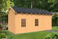 Tuindeco Hamar L Overkapping type 8 690x395 cm Lariks/Douglashout blank- Zadeldak- Onbehandeld lariks Douglas hout- Tuindeco - thumbnail