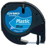 Dymo LetraTAG tape 12 mm, plastic blauw - thumbnail