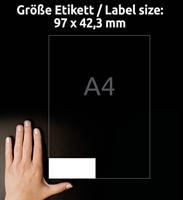 Avery-Zweckform 6123 97.3 x 42.3 mm Papier Wit 120 stuk(s) Permanent hechtend Universele etiketten Inkt, Laser, Kopie 10 vel - thumbnail
