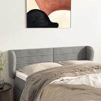Hoofdbord met randen 147x23x78/88 cm fluweel lichtgrijs - thumbnail