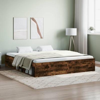 Bedframe gerookt eikenkleurig 180x200 cm Super King Size