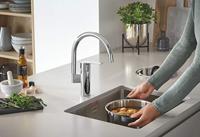 Grohe QuickFix Start verhoogde keukenmengkraan rond chroom - thumbnail