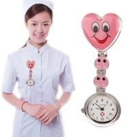 Glimlach stijl Portable legering verpleegkundige ronde Quartz horloge horloge met Pin(Red) - thumbnail