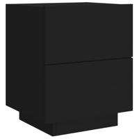 Nachtkastjes met LED-verlichting 2 st bewerkt hout zwart - thumbnail