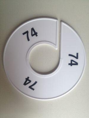 Maatring 11 cm wit/zwart 74