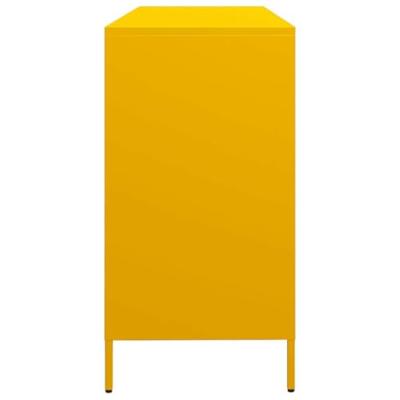 Dressoir 135x39x73,5 cm koudgewalst staal mosterdgeel