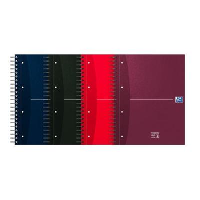 Collegeblok Oxford Office Essentials Europeanbook A4+ 4-gaats 120 vel assorti | 5 stuks