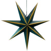 Papieren ster blauw/goud streep 60 cm kerstversiering Buitengewoon de Boet - Buitengewoon de boet - thumbnail