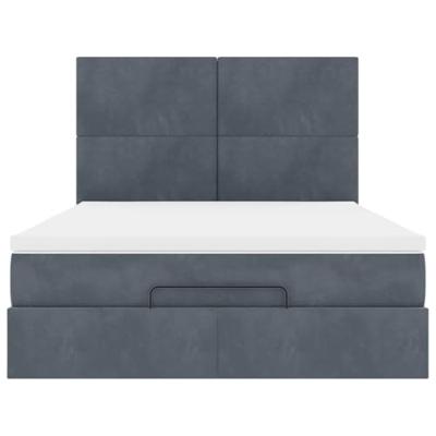Ottoman bed met matrassen en LED's 140x200cm fluweel
