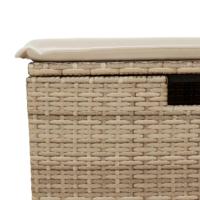 4-delige Loungeset met kussens poly rattan beige - thumbnail