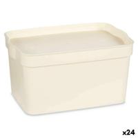 Opbergbak met Deksel Crème Plastic 2,3 L 13,5 x 11 x 20 cm (24 Stuks) - thumbnail
