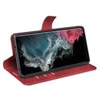 Lunso - Samsung Galaxy S23 Ultra - cover bookcase hoes - Rood - thumbnail
