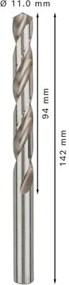 Bosch Accessories 2608595079 HSS Metaal-spiraalboor 11 mm Gezamenlijke lengte 142 mm Geslepen DIN 338 Cilinderschacht 5 stuk(s)