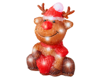 LED rendier l13.5b18.5h25c bruin/k.wit Lumineo - Lumineo - thumbnail