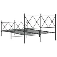 Bedframe met hoofd- en voeteneinde metaal zwart 120x200 cm - thumbnail