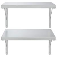 Wandschappen 2 st 50x40 cm roestvrijstaal zilverkleurig - thumbnail