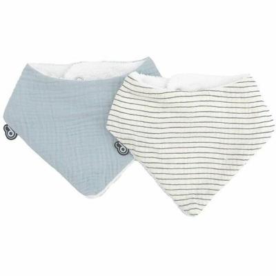 Verpakking met 2 bandana slabbetjes - DOMIVA - TU - Muslin - Vintage Blue Stripes Verpakking met 2 bandana slabbetjes - DOMIVA - TU - Muslin - Vintage Blue Stripes