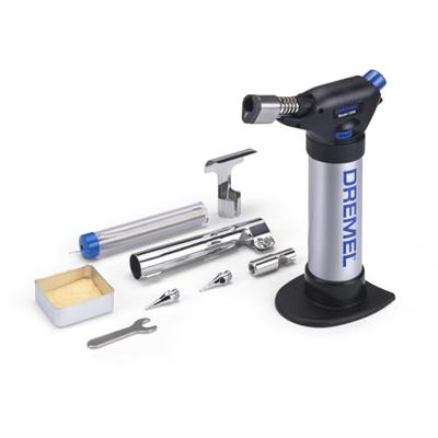 Dremel 2200-5 Versaflame Gassoldeerset Heetgasmondstuk, Soldeerpunt 550 - 1200 °C Met Piëzo-ontsteker