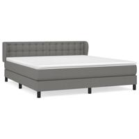 Boxspring met matras stof donkergrijs 180x200 cm - thumbnail