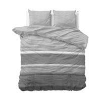 Sleeptime Flanel Stone Stripe Grijs 240 x 200/220 cm - thumbnail