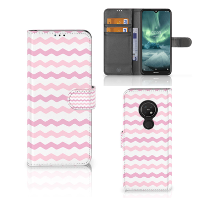 Nokia 7.2 | Nokia 6.2 Telefoon Hoesje Waves Roze Nokia 7.2 | Nokia 6.2 Telefoon Hoesje Waves Roze