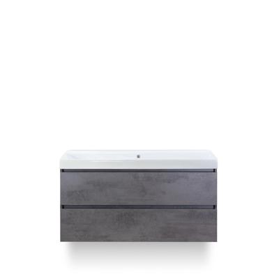 Maxx XL Badmeubelset 120 cm - Beton Antraciet - Wastafel Just Enkel Zonder kraangat