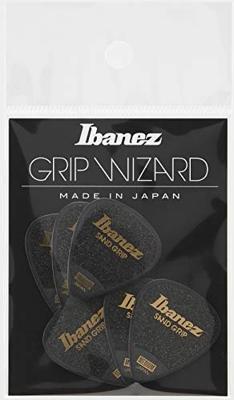 Ibanez PPA14MSGBK Grip Wizard Series Sand Grip plectrumset 6-pack teardrop zwart medium Ibanez PPA14MSGBK Grip Wizard Series Sand Grip plectrumset 6-pack teardrop zwart medium