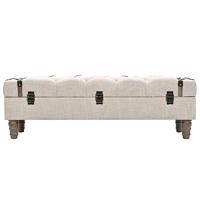 Opbergbankje 111x34x37 cm massief hout en staal - thumbnail