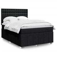 Boxspring met matras stof zwart 140x190 cm - thumbnail