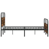 Bedframe zonder matras metaal gerookt eikenkleurig 140x200 cm - thumbnail