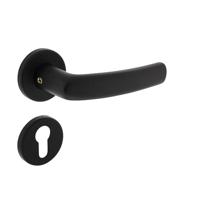Deurkruk Denham op rozet ø50x7 mm + 7mm nokken met profielcilinderplaatjes zwart - thumbnail