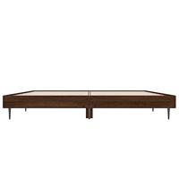 Bedframe bewerkt hout bruin eikenkleur 135x190 cm - thumbnail