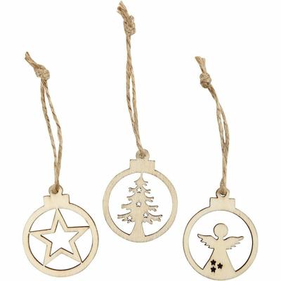 Creativ Company Kersthangers hout, 24st. Creativ Company Kersthangers hout, 24st.