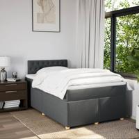 Boxspring met matras stof donkergrijs 140x190 cm - thumbnail