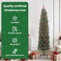 VidaXL Kunstkerstboom groen 180 cm pvc en staal en kunststof - thumbnail