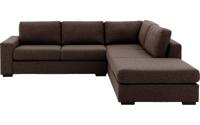 Goossens Hoekbank Lucca Met Ligelement bruin, stof, 2,5-zits, stijlvol landelijk met ligelement rechts - thumbnail