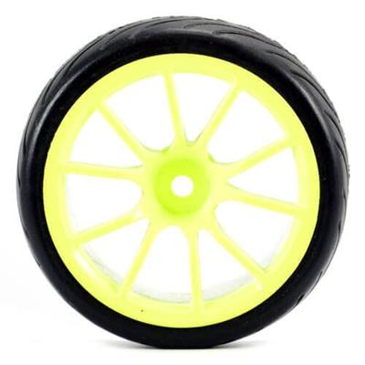 Fastrax 1/10 onroad banden op 10 spaaks velgen - Geel Fastrax 1/10 onroad banden op 10 spaaks velgen - Geel