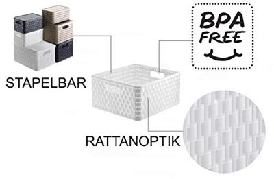 Rotho Country Mand Vierkant 30x30x16 cm 14L Wit