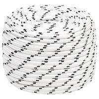 VidaXL Boottouw gevlochten 12 mmx100 m polyester wit - thumbnail
