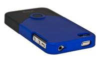 iFrogz iPhone 4 Luxe Originele Hoes Blauw-Zwart Polycarbonaat 2 Schaal Fluweelkleurig Gevoel Metallic Effecten Intensieve Kleur - thumbnail