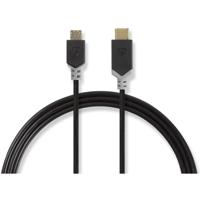 Kabel USB 2.0 | Type-C male - Micro-B male | 1,0 m | Antraciet - thumbnail