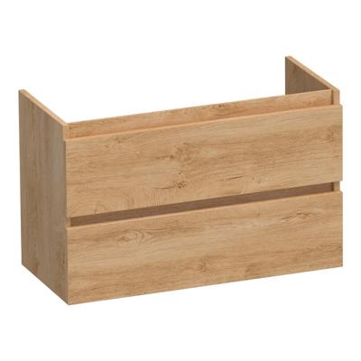 Brauer Joy - Onderkast Ondiep - 80 cm - met 2 Softclose Lades Greeploos en 1 Sifon Uitsparing - Forest Tan