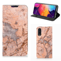Samsung Galaxy A50 Standcase Marmer Oranje - thumbnail