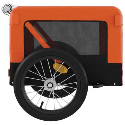 Hondenfietstrailer oxford stof en ijzer oranje en zwart - thumbnail
