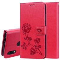 Rose reliëf horizontale Flip PU lederen case voor Xiaomi Redmi 7 met houder & card slots & portemonnee (rood) - thumbnail
